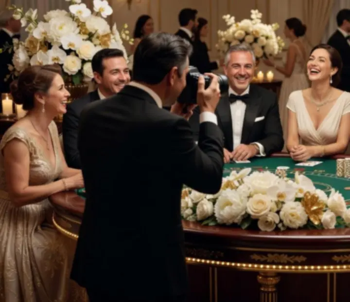 Fotograf wykonujący zdjęcia podczas eleganckiego eventu