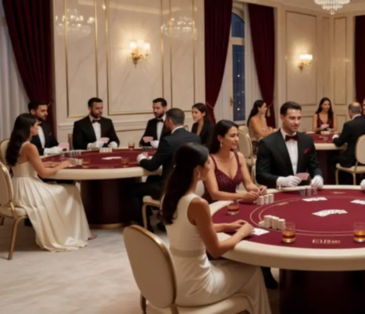 Stół pokerowy podczas eleganckiego wieczoru eventowego